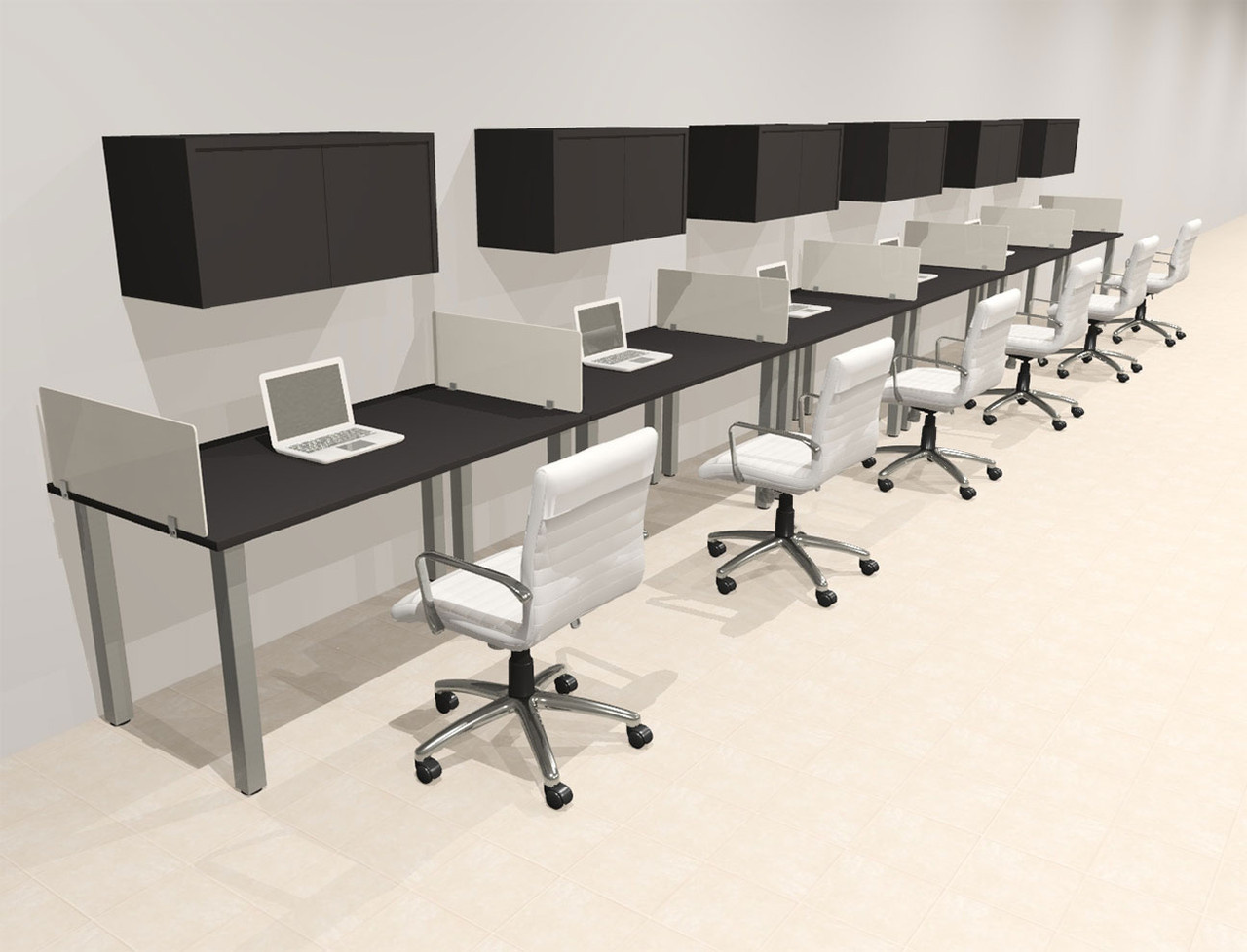 6 Person Modern  Metal Leg Office Workstation Desk Set, #OT-SUL-SPM74