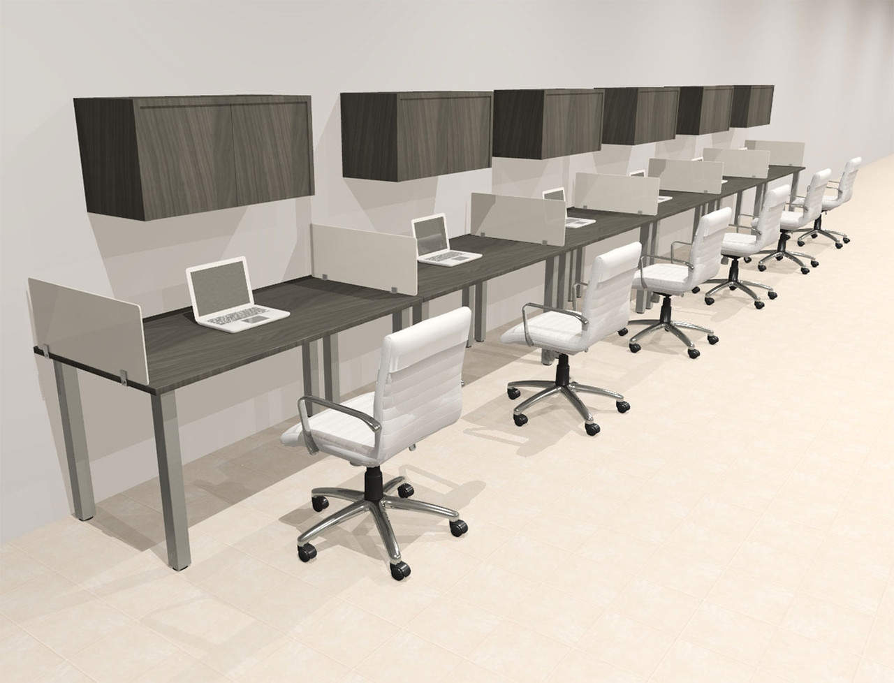6 Person Modern  Metal Leg Office Workstation Desk Set, #OT-SUL-SPM75