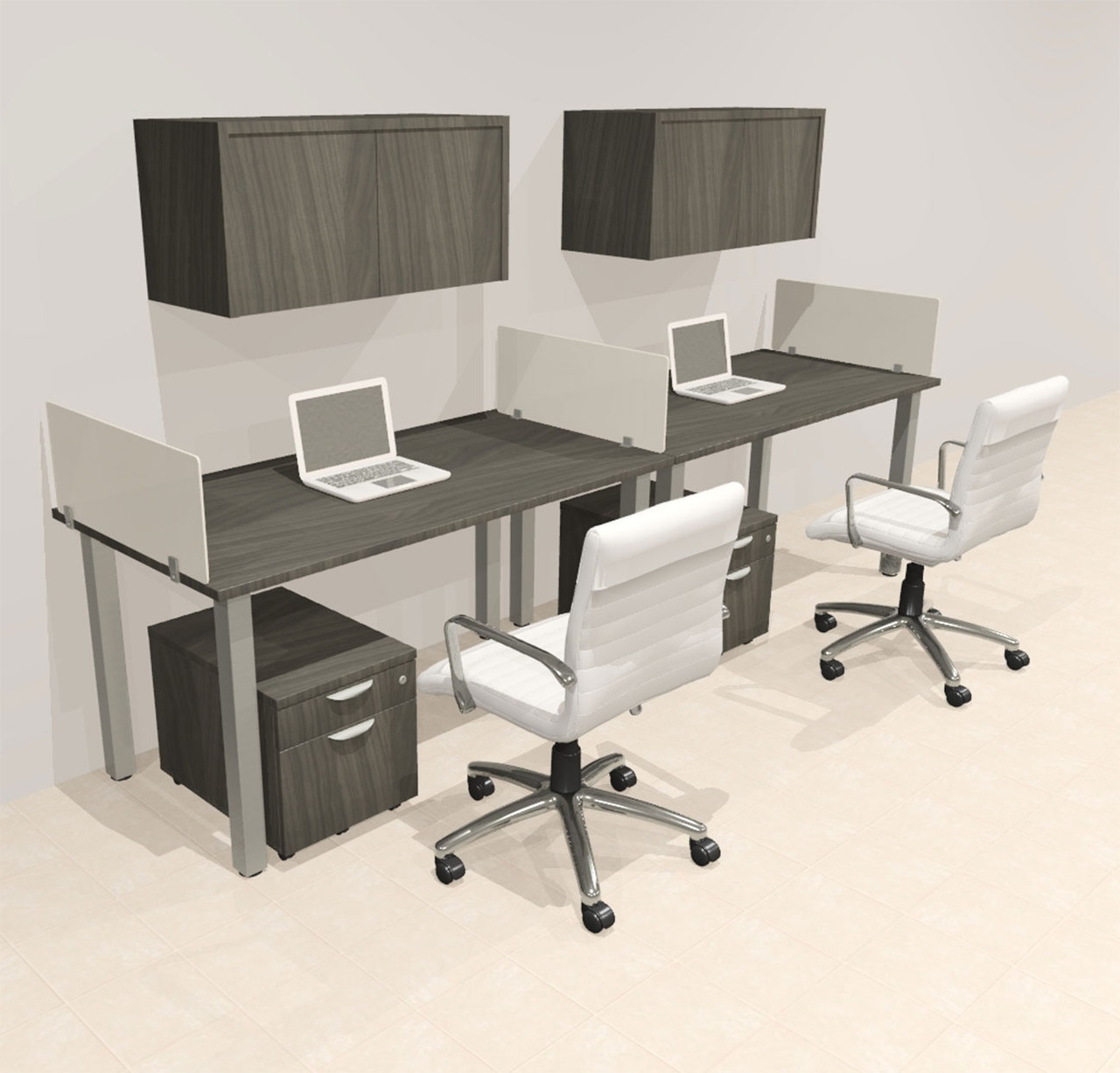 2 Person Modern  Metal Leg Office Workstation Desk Set, #OT-SUL-SPM80