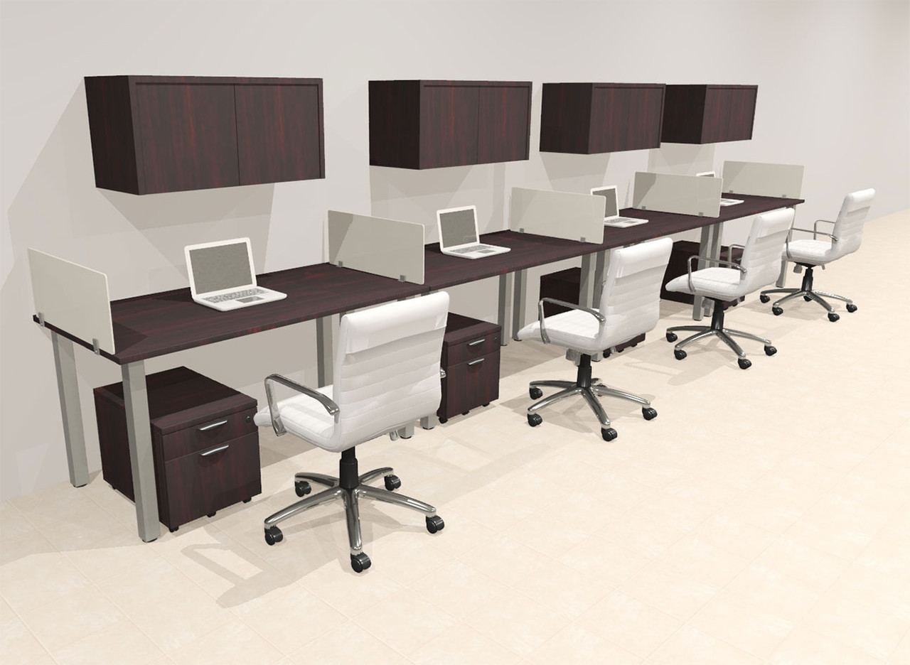 4 Person Modern  Metal Leg Office Workstation Desk Set, #OT-SUL-SPM88