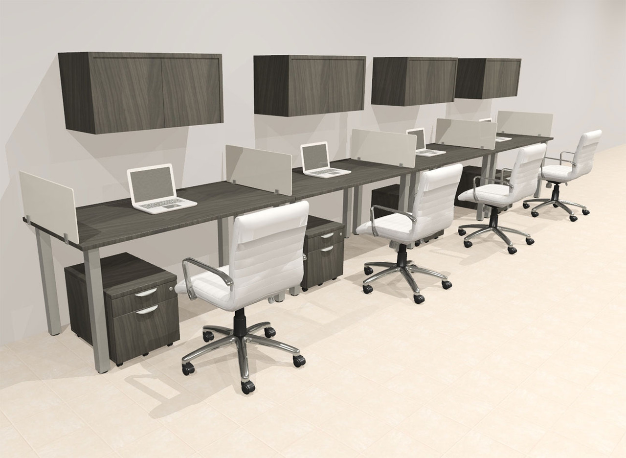 4 Person Modern  Metal Leg Office Workstation Desk Set, #OT-SUL-SPM90