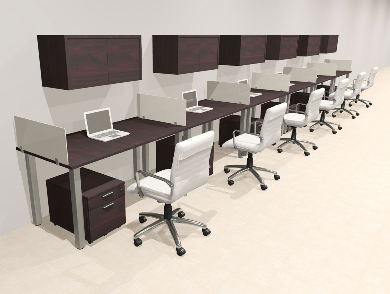6 Person Modern  Metal Leg Office Workstation Desk Set, #OT-SUL-SPM98
