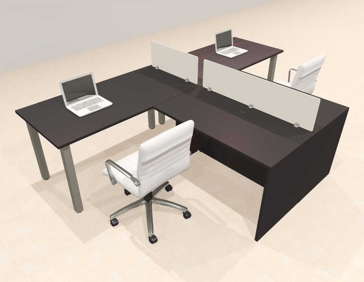 2 Person Modern  Metal Leg Office Workstation Desk Set, #OT-SUL-SPM104