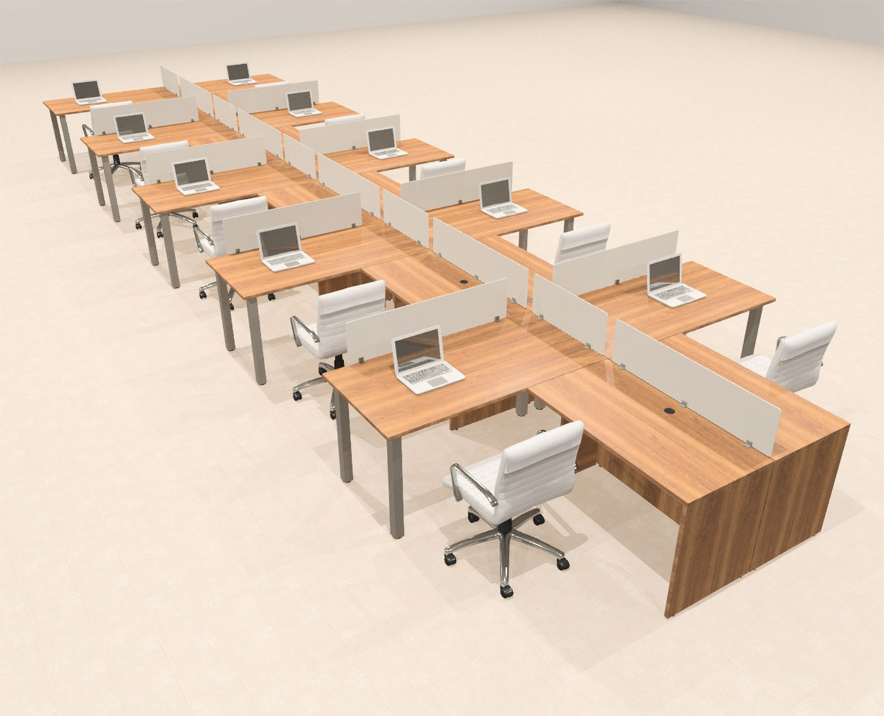 10 Person Modern  Metal Leg Office Workstation Desk Set, #OT-SUL-SPM121