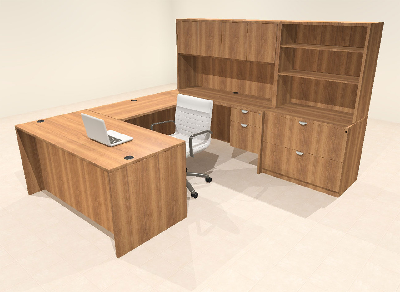 7pcs U Shaped 60"w X 102"d Modern Executive Office Desk, #OT-SUS-U31