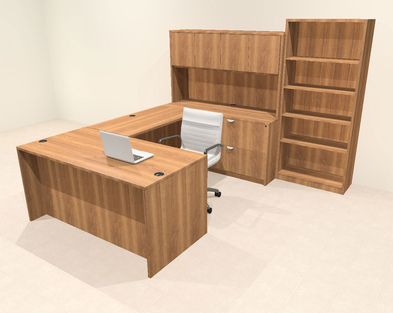 6pcs U Shaped 60"w X 102"d Modern Executive Office Desk, #OT-SUS-U66