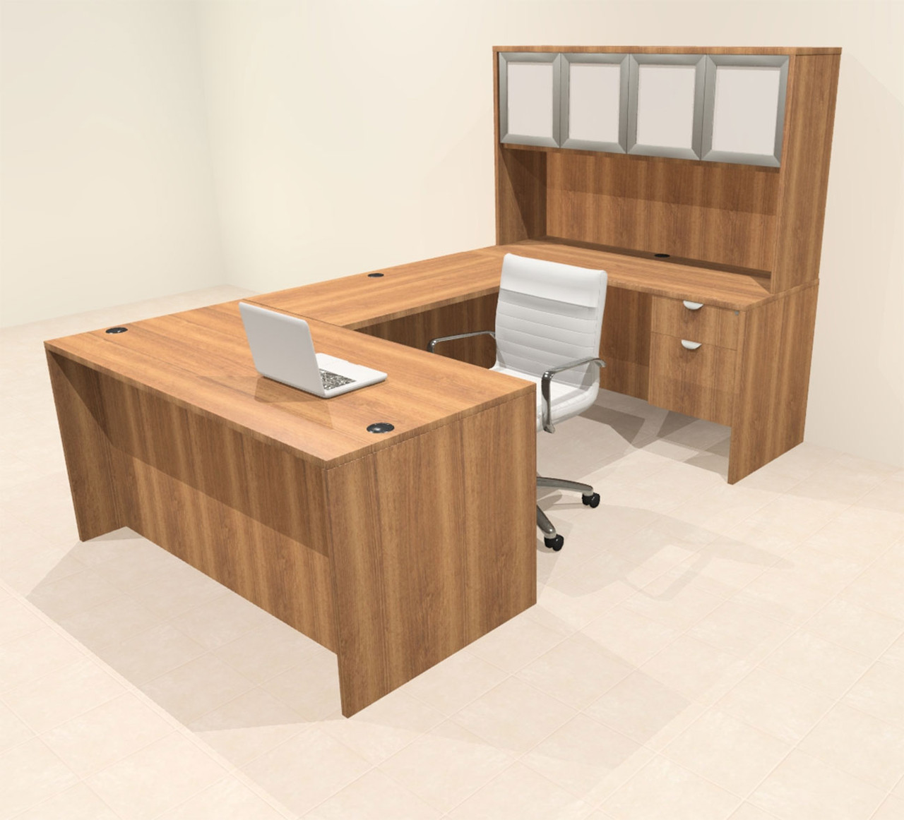 5pcs U Shaped 60"w X 102"d Modern Executive Office Desk, #OT-SUS-U76