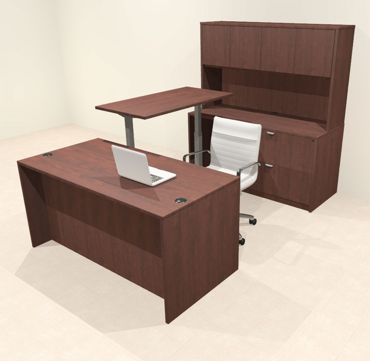 5pcs U Shaped 60"w X 102"d Modern Executive Office Desk, #OT-SUS-UH22