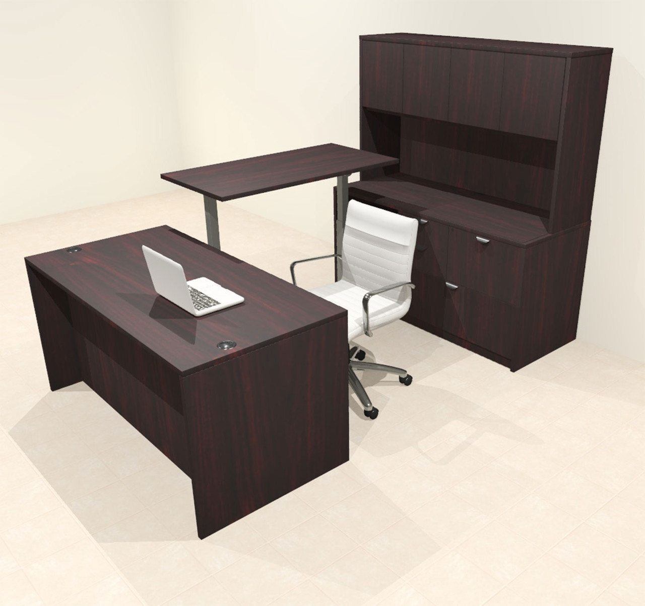 5pcs U Shaped 60"w X 102"d Modern Executive Office Desk, #OT-SUS-UH28