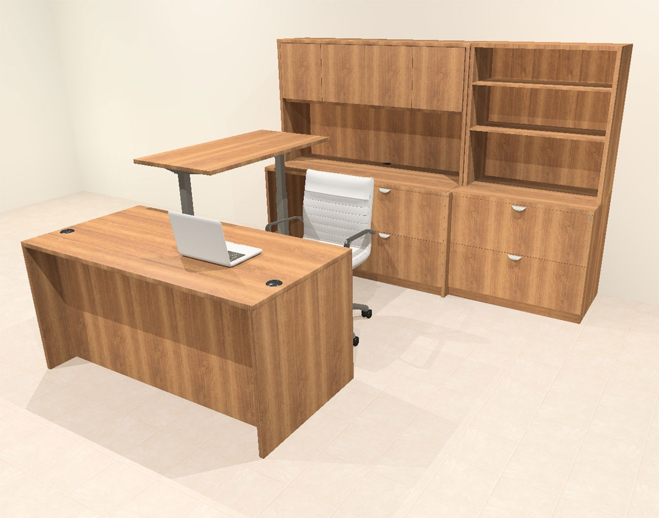 7pcs U Shaped 60"w X 102"d Modern Executive Office Desk, #OT-SUS-UH36