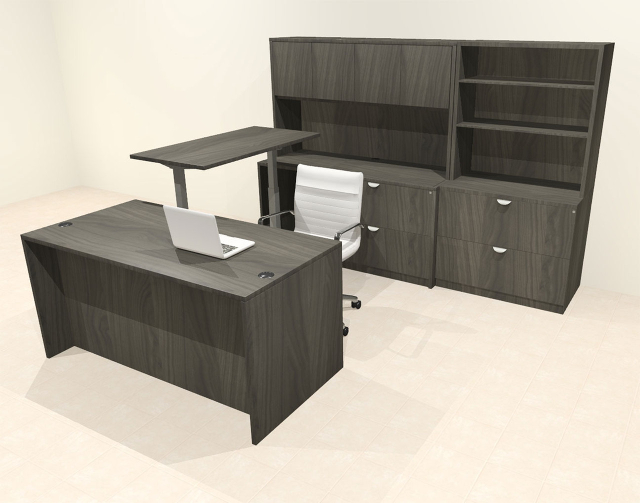 7pcs U Shaped 60"w X 102"d Modern Executive Office Desk, #OT-SUS-UH40