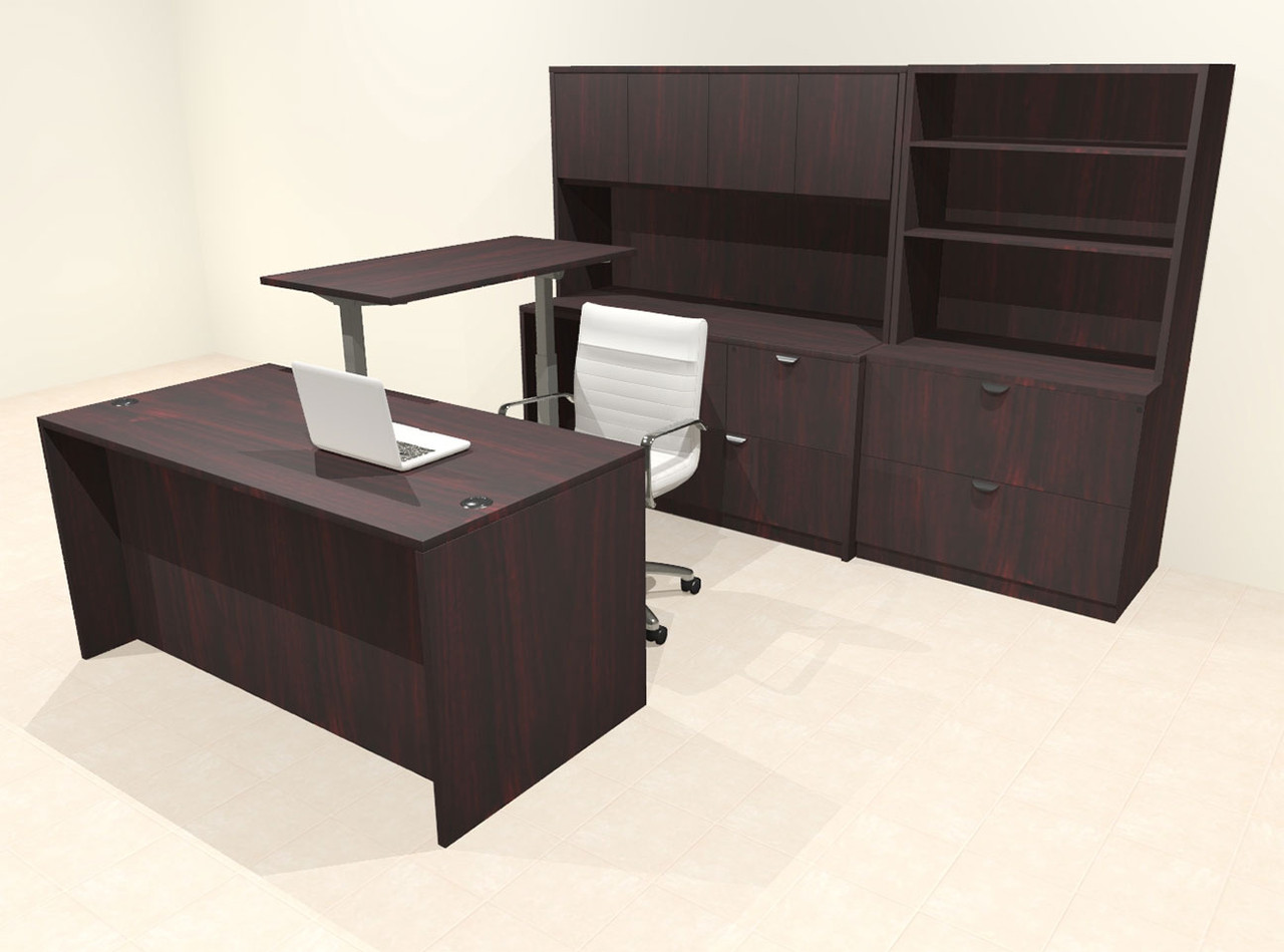 7pcs U Shaped 60"w X 102"d Modern Executive Office Desk, #OT-SUS-UH43