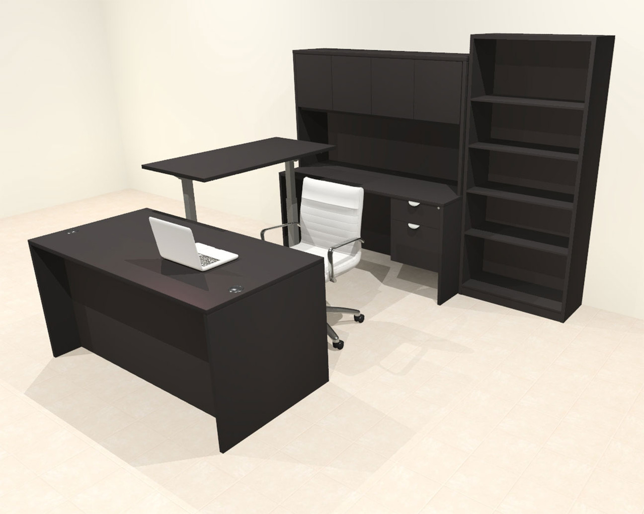 6pcs U Shaped 60"w X 102"d Modern Executive Office Desk, #OT-SUS-UH64