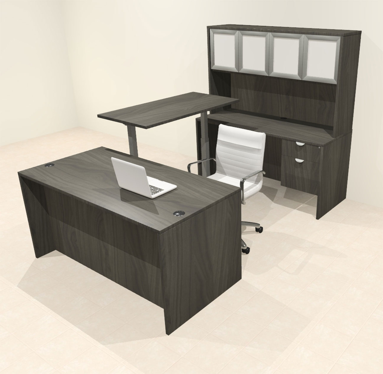 5pcs U Shaped 60"w X 102"d Modern Executive Office Desk, #OT-SUS-UH80