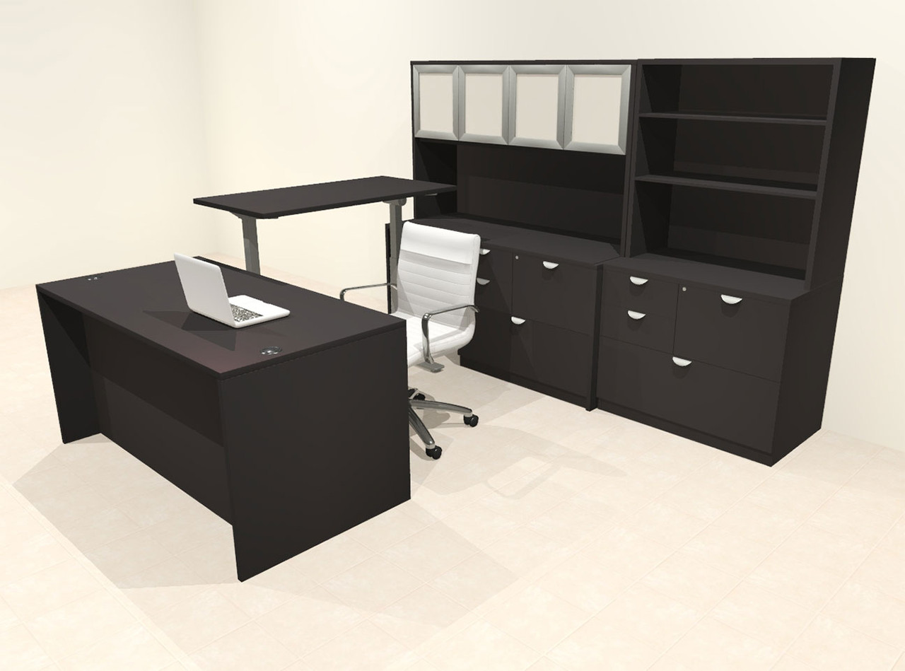 pcs U Shaped 60"w X 102"d Modern Executive Office Desk, #OT-SUS-UH104