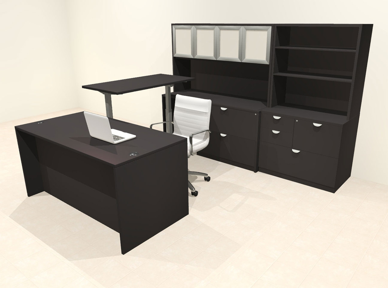 7pcs U Shaped 60"w X 102"d Modern Executive Office Desk, #OT-SUS-UH114