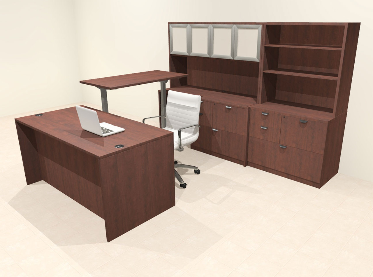 7pcs U Shaped 60"w X 102"d Modern Executive Office Desk, #OT-SUS-UH117