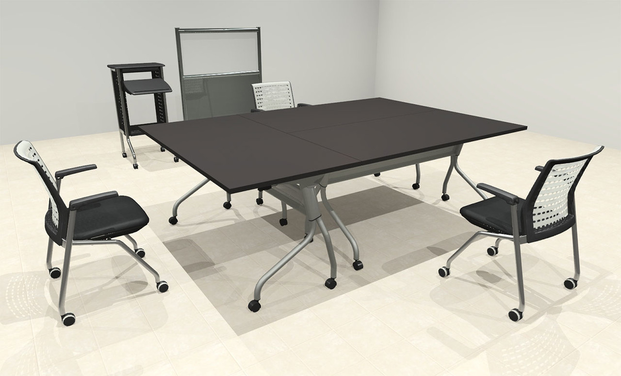 3pcs RETANGULAR Shape 7.5' Feet Nesting Training / Conference Table, #OT-SUL-T9-B