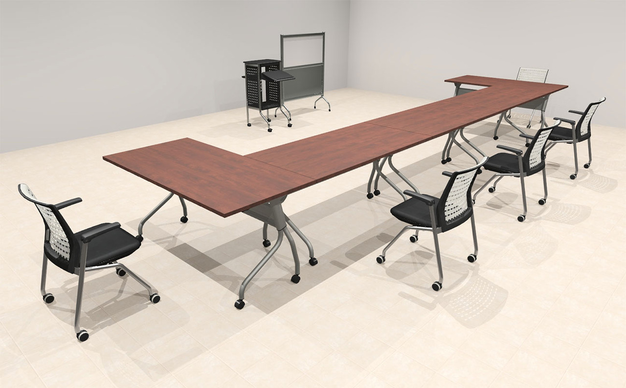 5pcs U Shape 20' Feet Nesting Training / Conference Table, #OT-SUL-T17-B