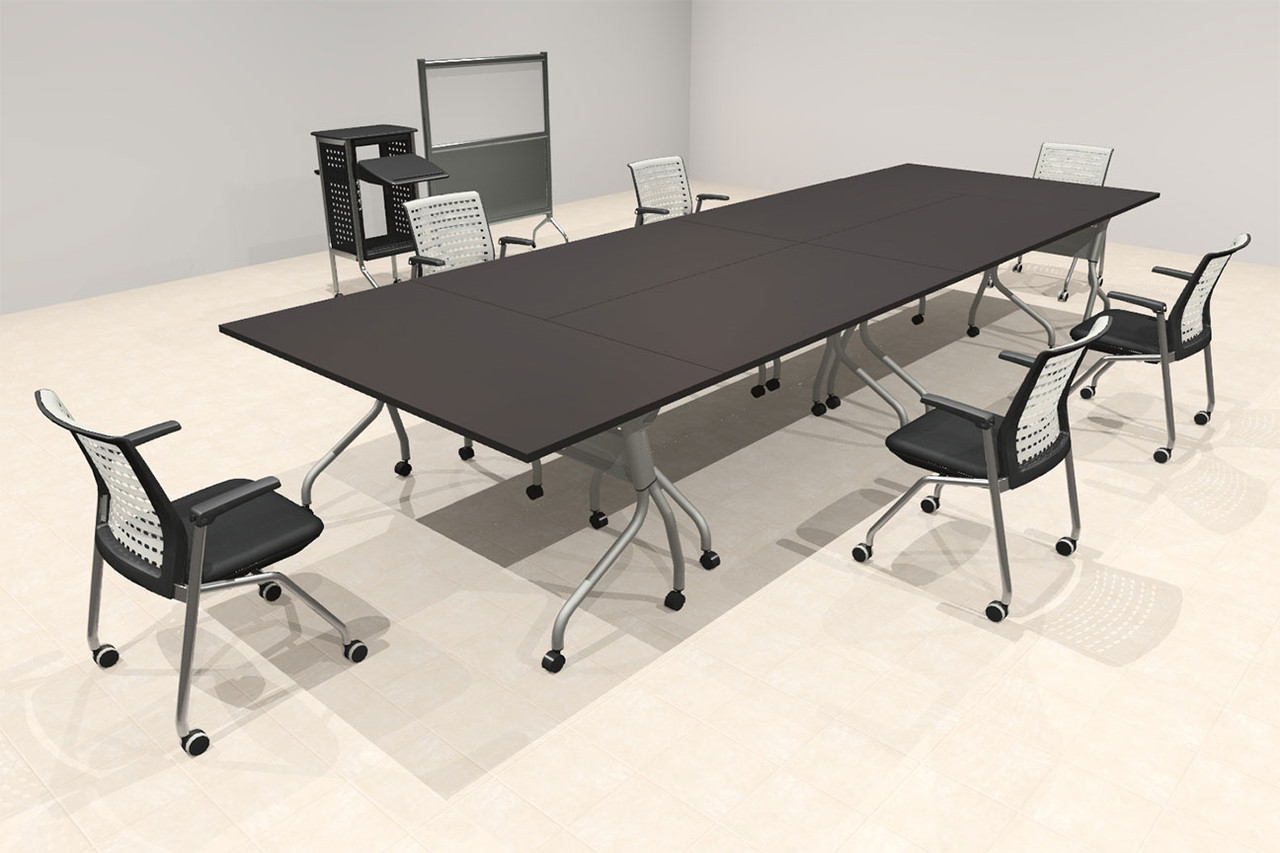 6pcs RETANGULAR Shape 15' Feet Nesting Training / Conference Table, #OT-SUL-T24-B