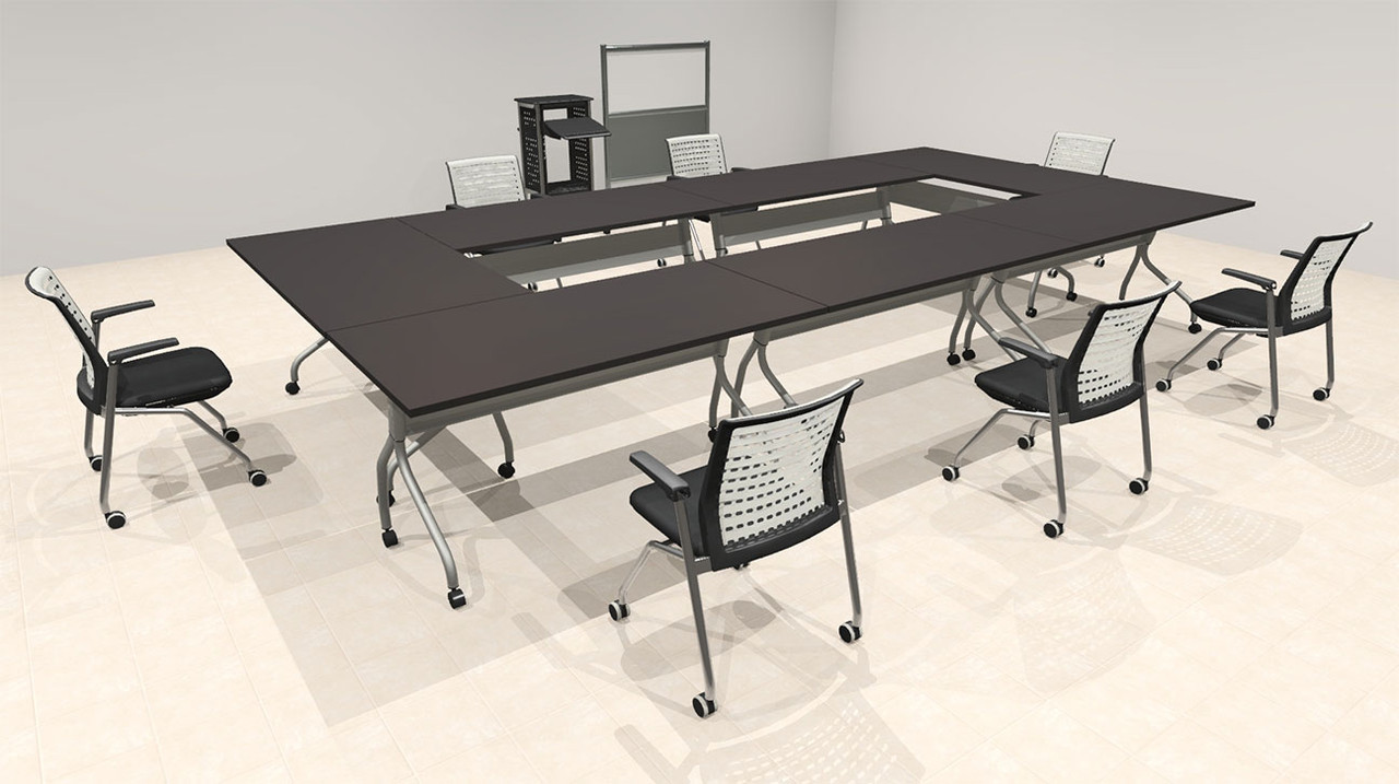 7pcs O Shape 15' Feet Nesting Training / Conference Table, #OT-SUL-T29-B