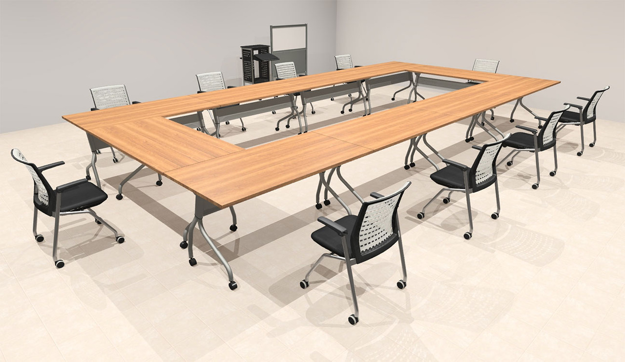 10pcs O Shape 20' Feet Nesting Training / Conference Table, #OT-SUL-T41-B