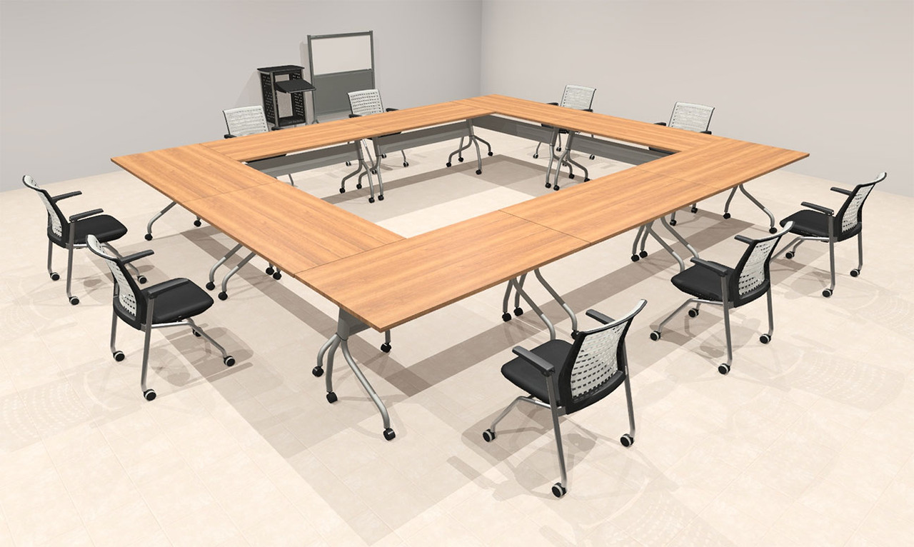 9pcs O Shape 1.5' Feet Nesting Training / Conference Table, #OT-SUL-T36-C