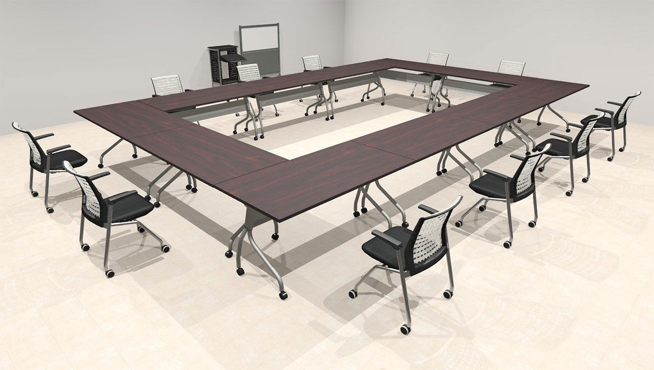 11pcs O Shape 20' Feet Nesting Training / Conference Table, #OT-SUL-T48-C