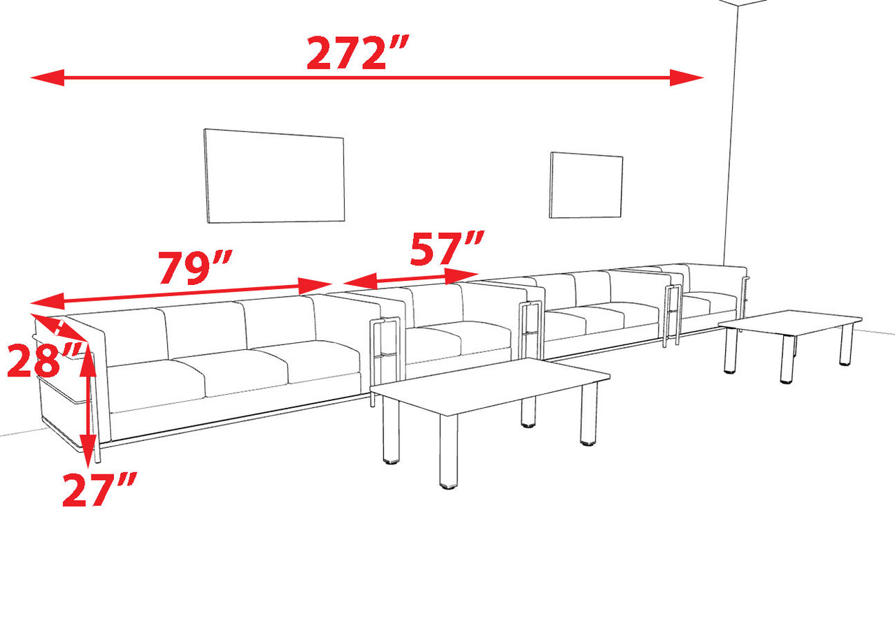 4pcs 10 Person Modern Office LeatherSoft LOVE + SOFA Set, #UF-REG-LSW2-A