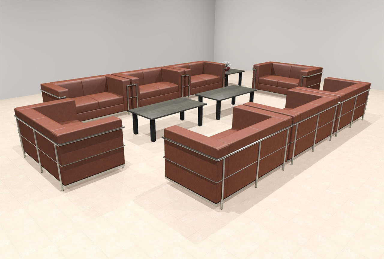 8pcs 16 Person Modern Office LeatherSoft LOVE Set, #UF-REG-LF8-B