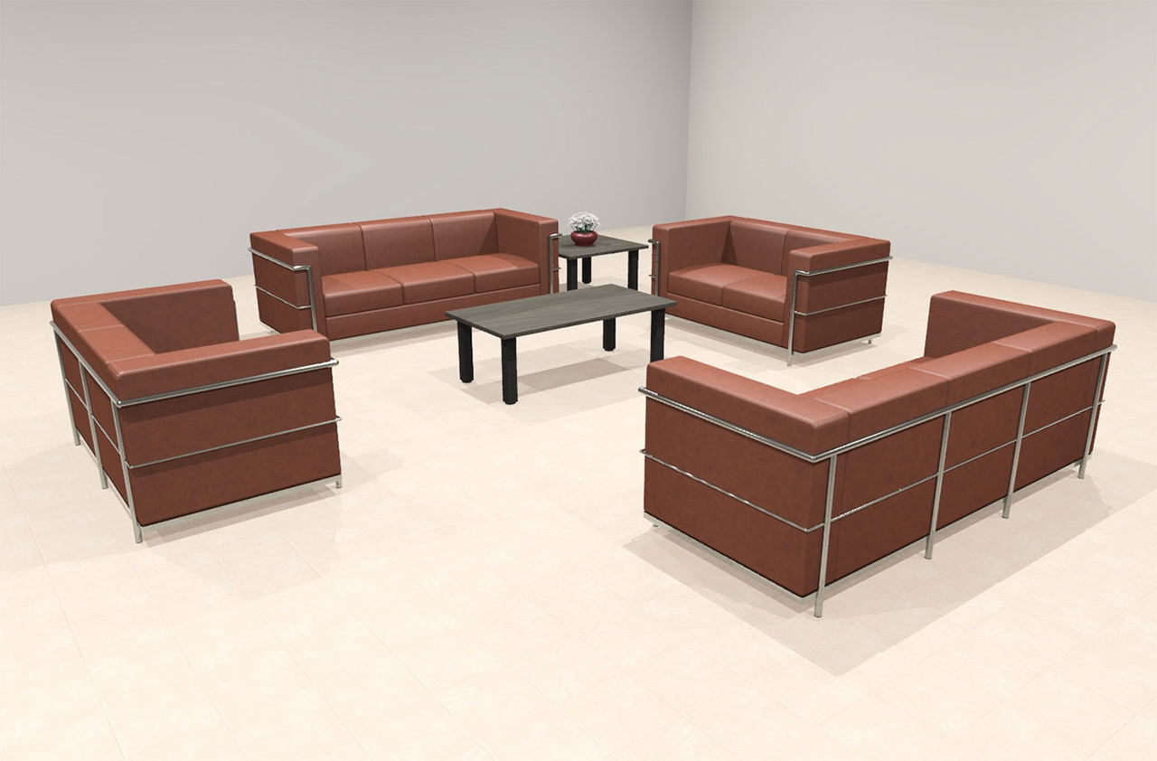 4pcs 10 Person Modern Office LeatherSoft LOVE + SOFA Set, #UF-REG-LSF3-B