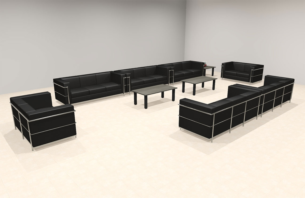 7pcs 19 Person Modern Office LeatherSoft LOVE + SOFA Set, #UF-REG-LSF6-D