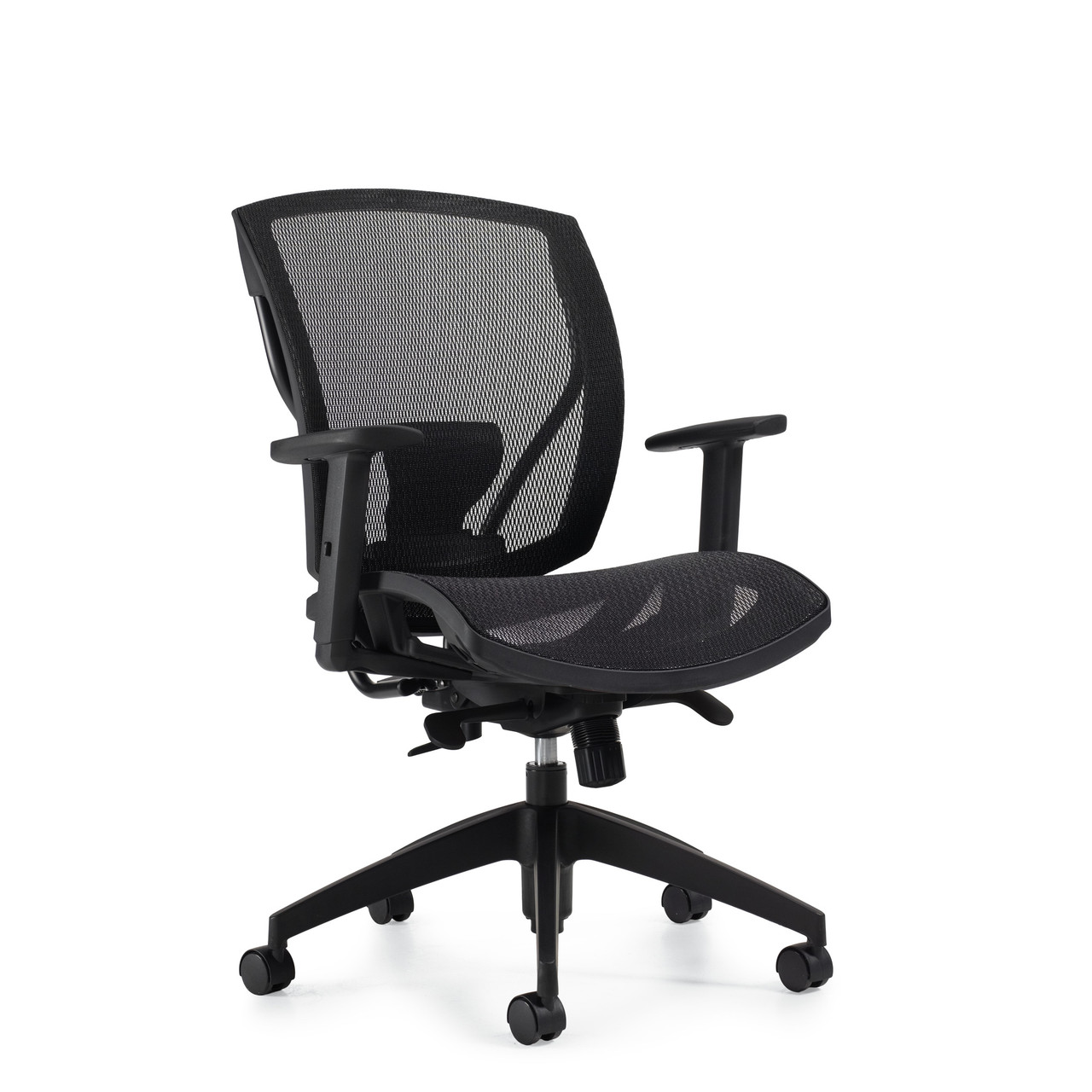 Mid Mesh Back Black Mesh Cushion Office Chair, #OT-024