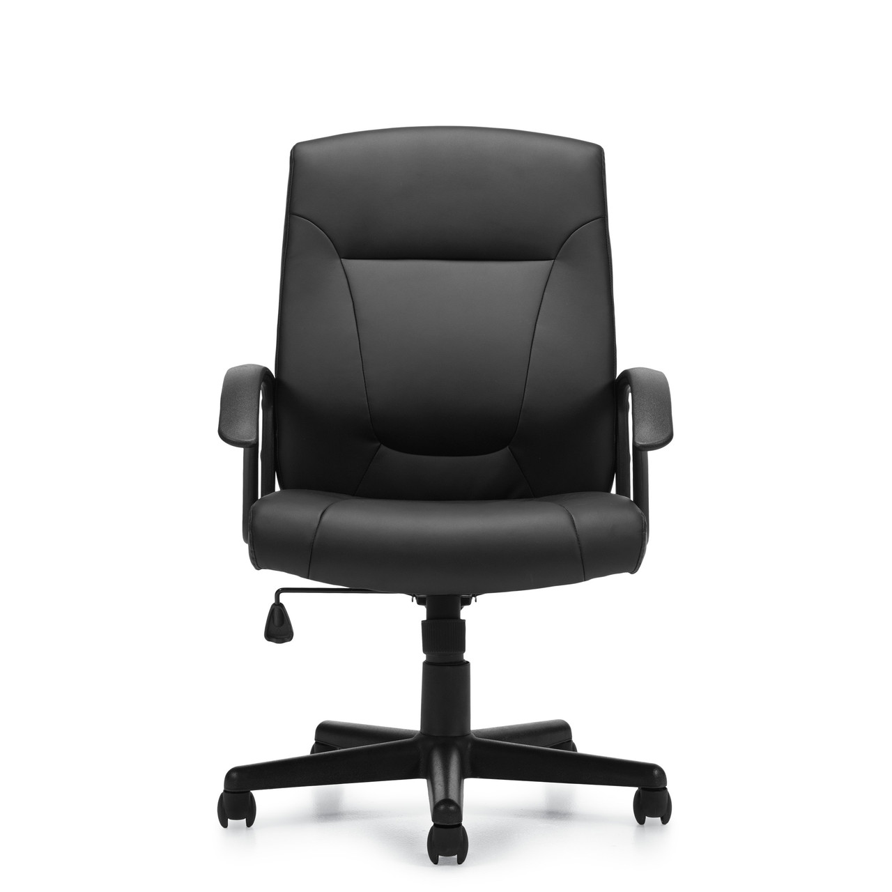 Hi Luxhide Black Mock Leather Cushion Office Chair, #OT-038