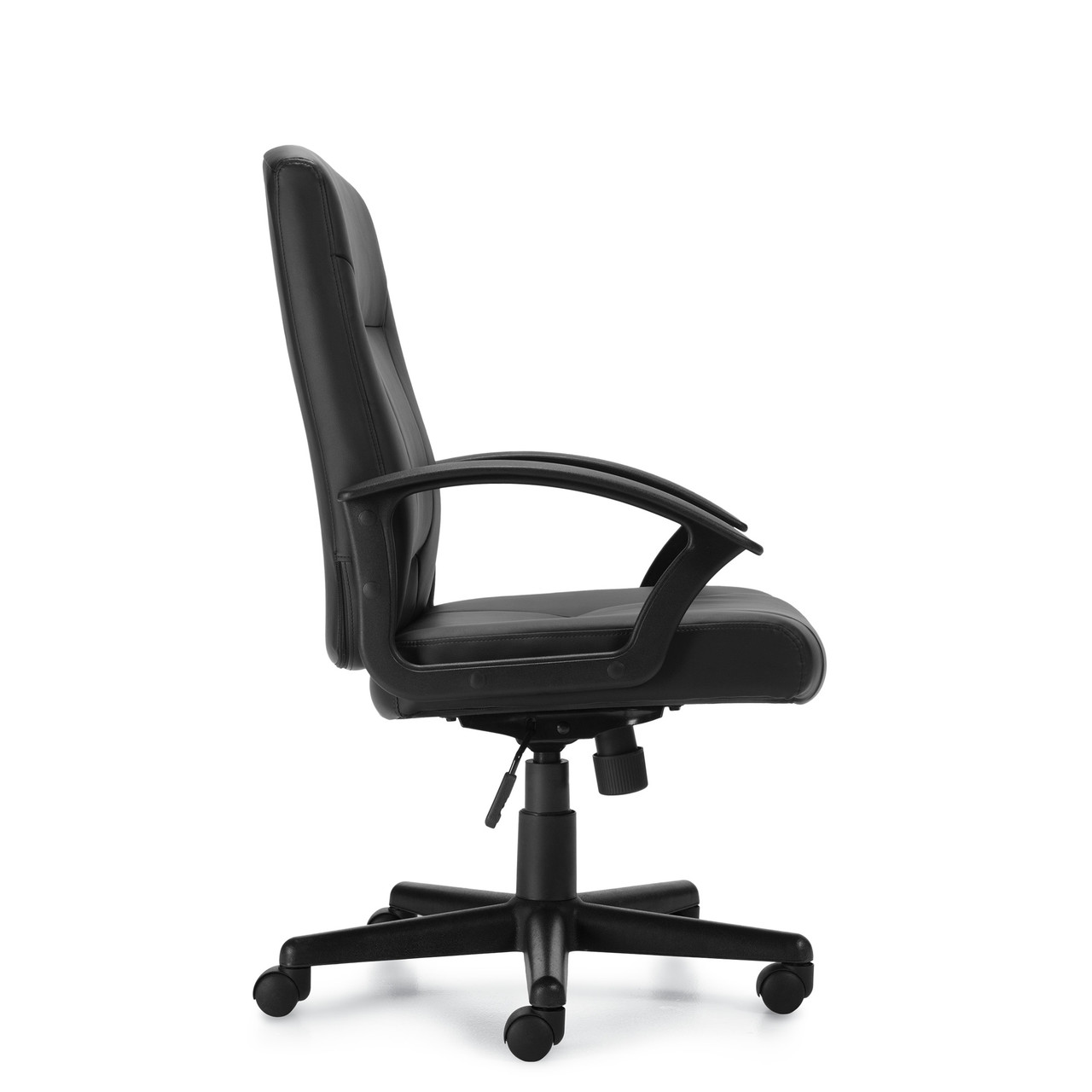 Hi Luxhide Black Mock Leather Cushion Office Chair, #OT-038
