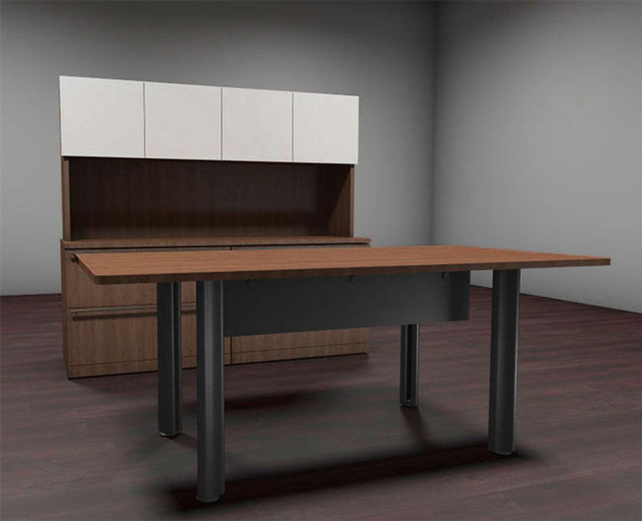 3pc Rectangular Glass Door Modern Executive Office Desk Set, #CH-VER-D1