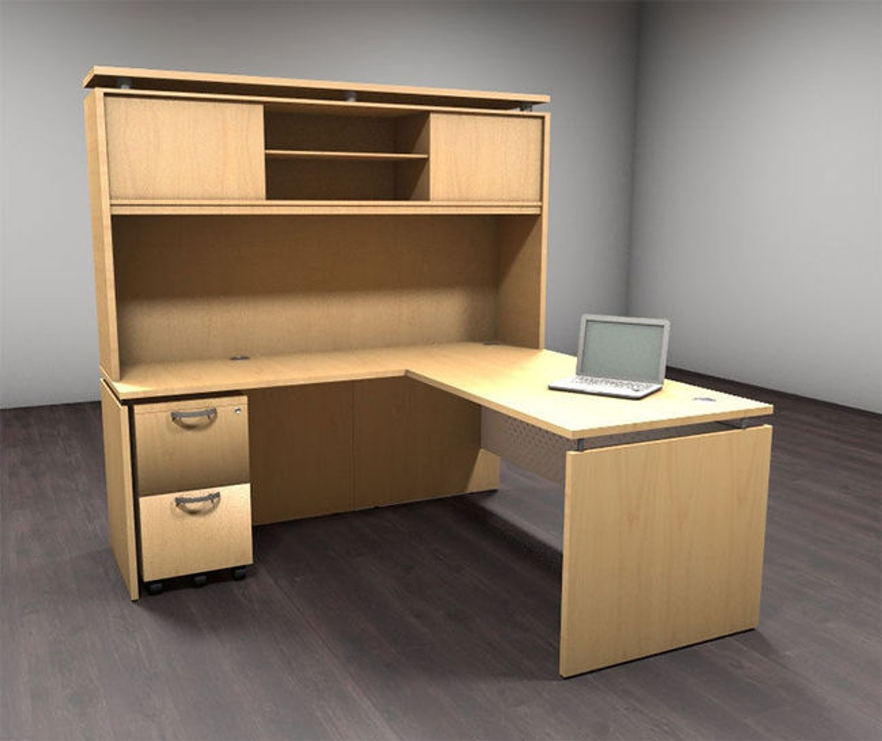 4pc L Shape Modern Contemporary Executive Office Desk Set, #AL-SED-L6