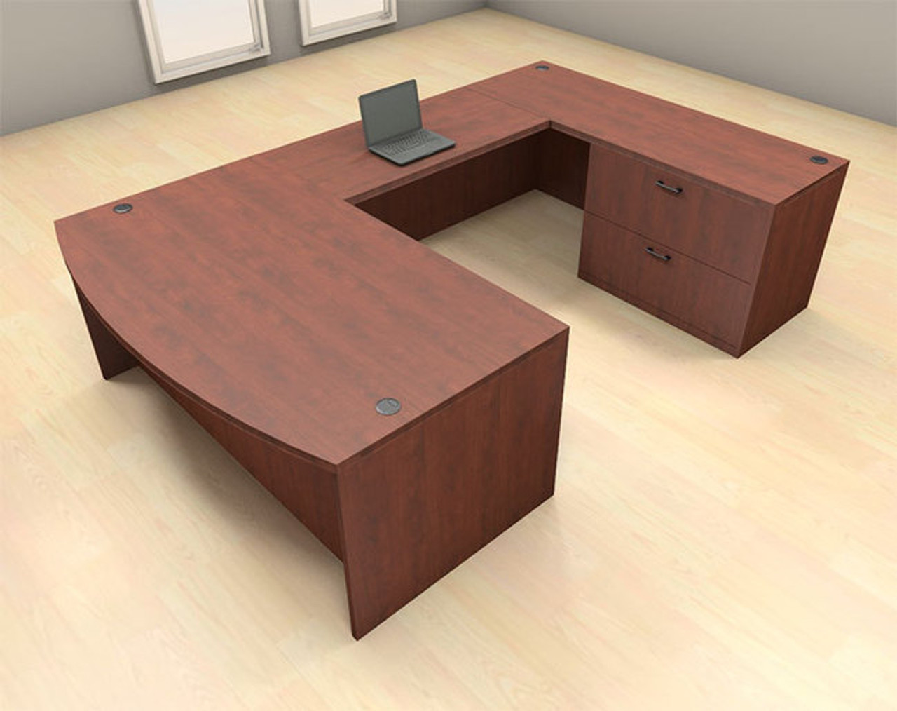 4pc U Shape Modern Executive Office Desk Set, #CH-AMB-U55