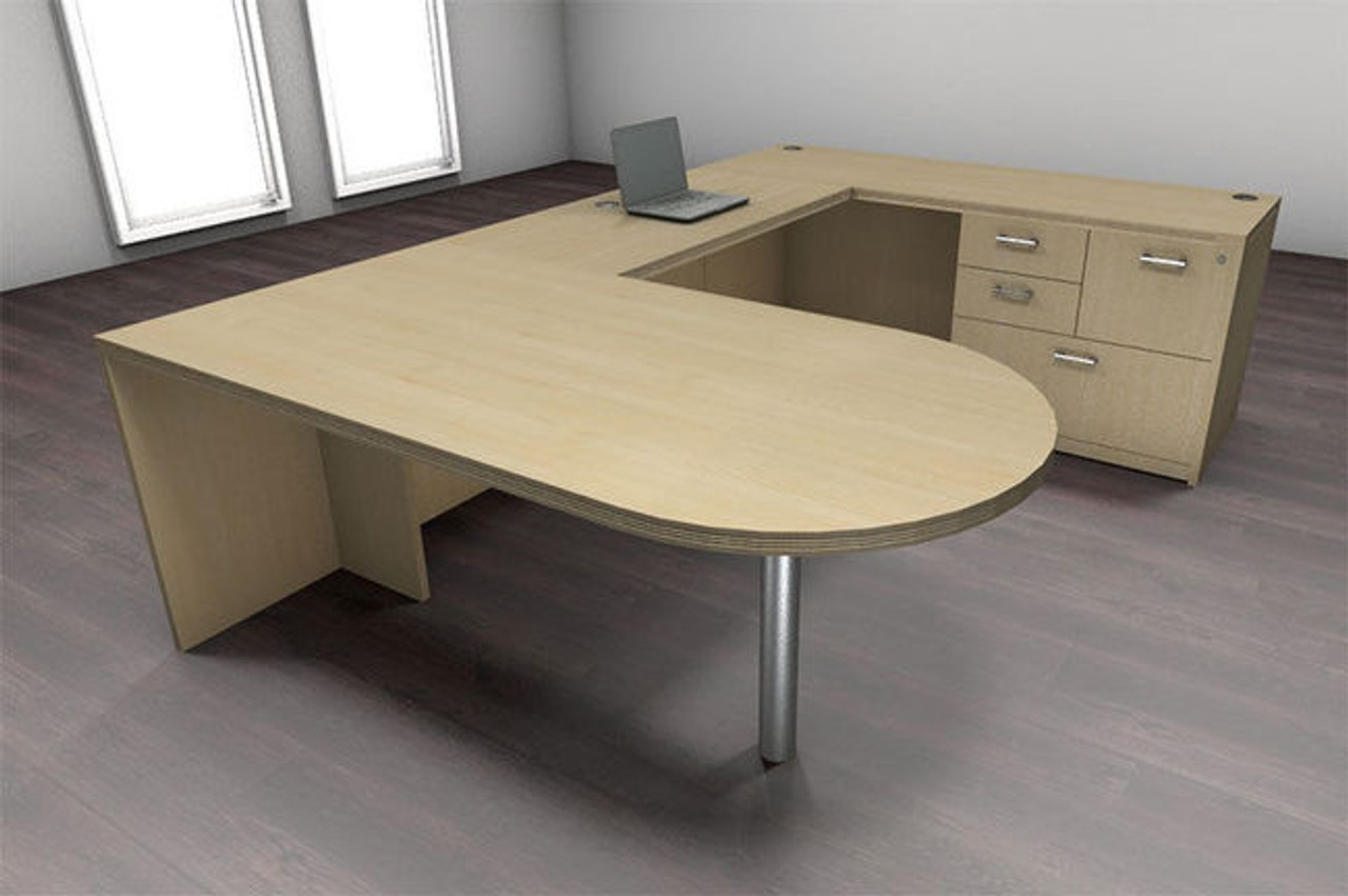 4pc U Shape Modern Executive Office Desk Set, #CH-AMB-U32