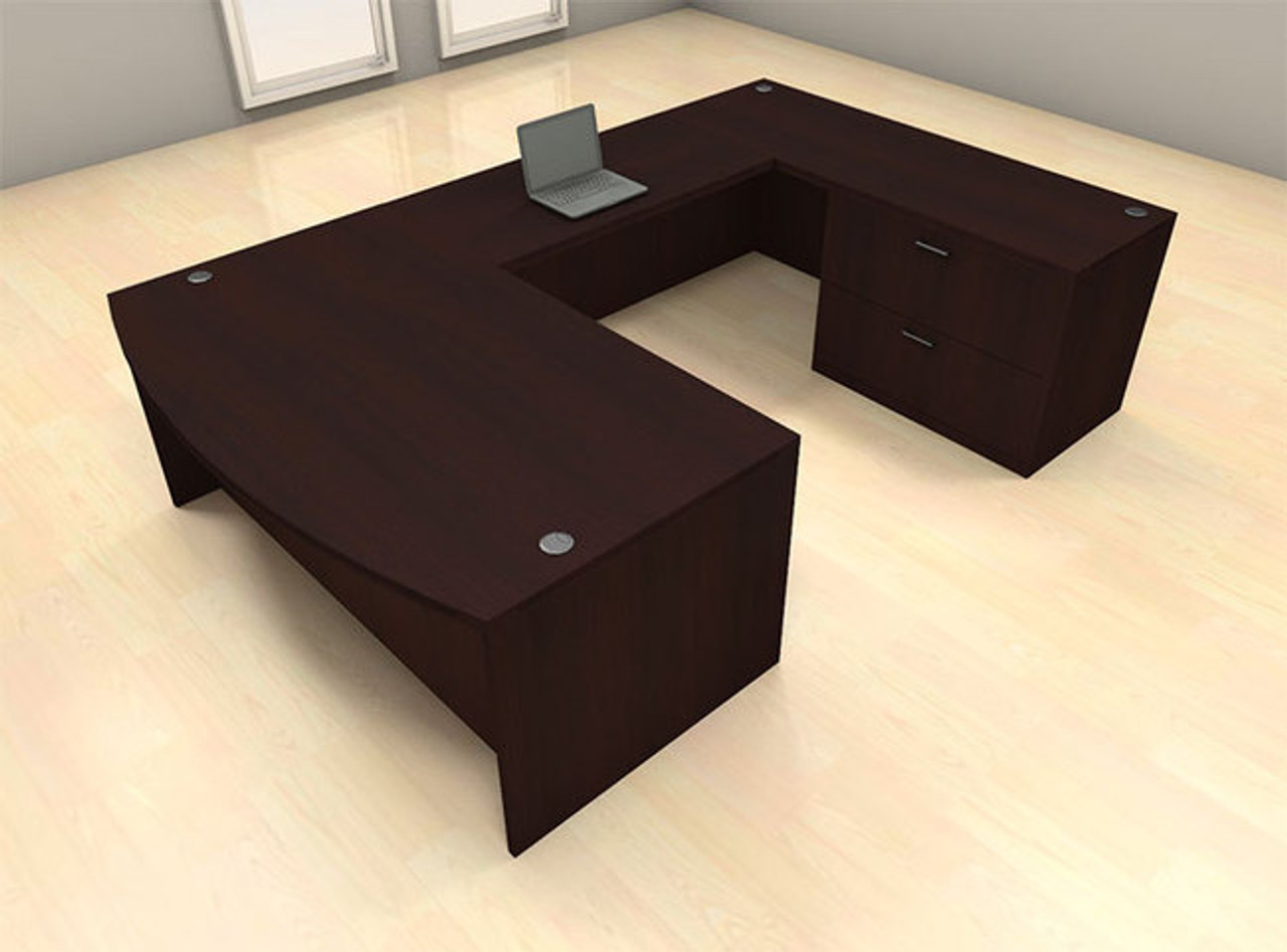 4pc U Shape Modern Executive Office Desk Set, #CH-AMB-U53
