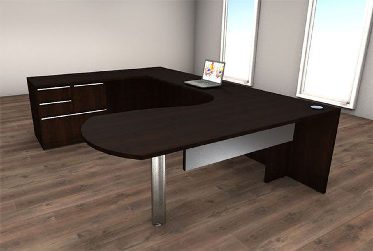 4pc U Shape Modern Executive Office Desk Set, #CH-VER-U10