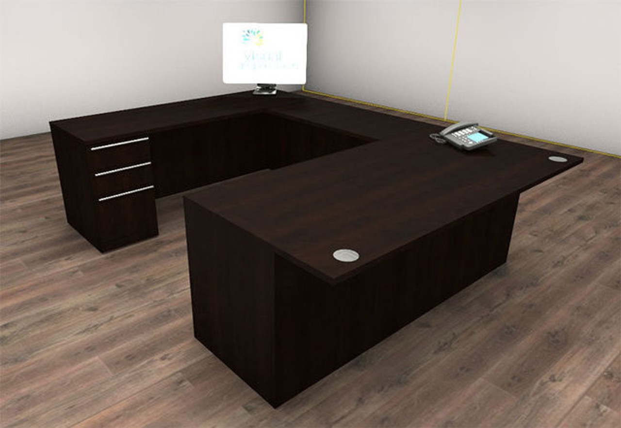 4pc U Shape Modern Executive Office Desk Set, #CH-VER-U26