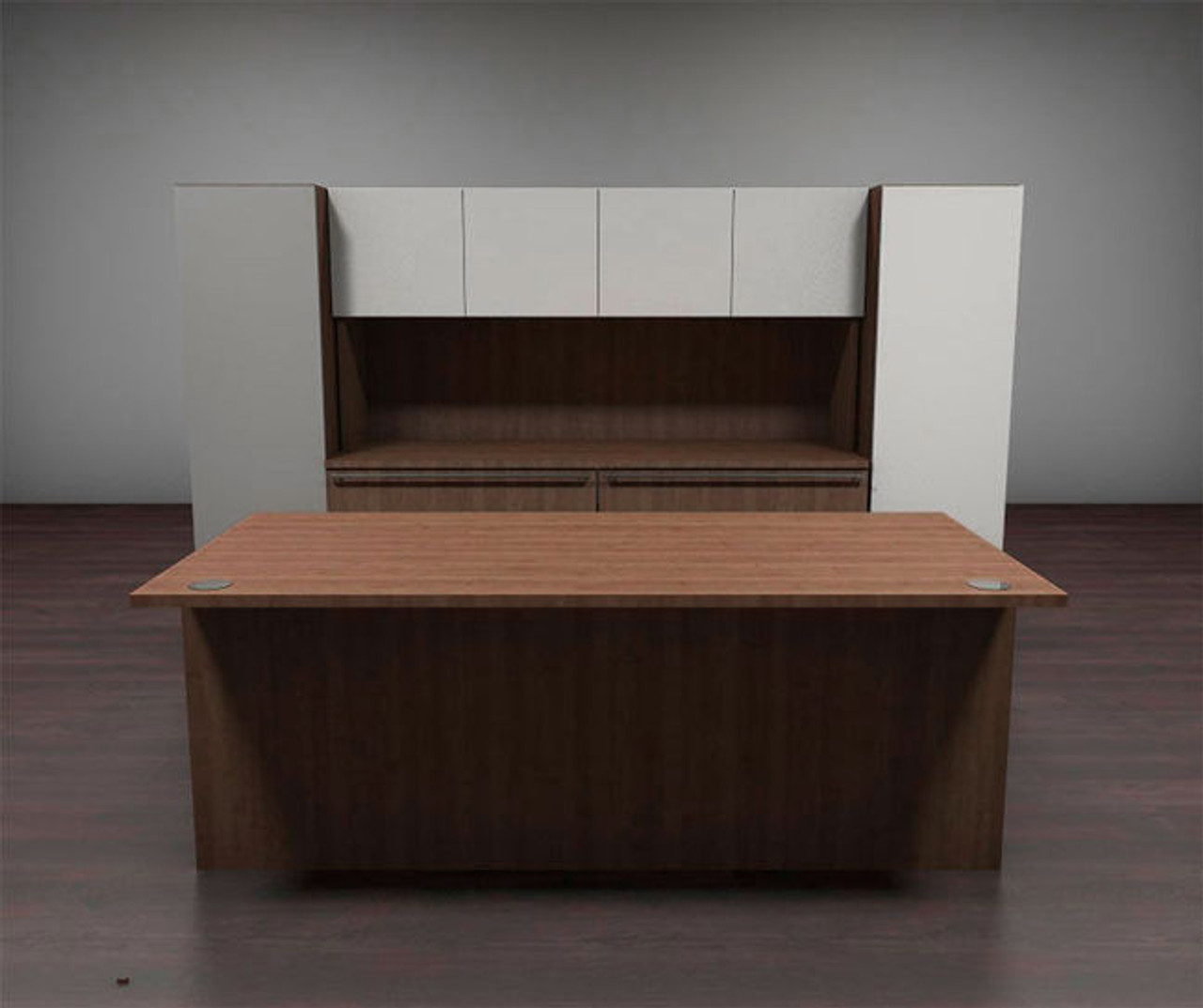 5pc Rectangular Glass Door Modern Executive Office Desk Set, #CH-VER-D7