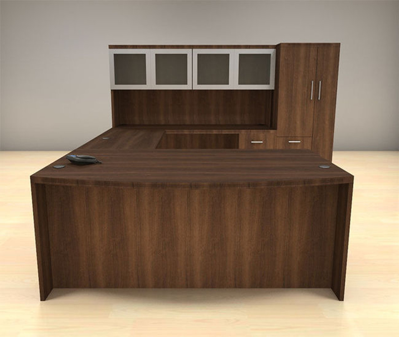 6pc U Shape Modern Executive Office Desk Set, #CH-AMB-U61