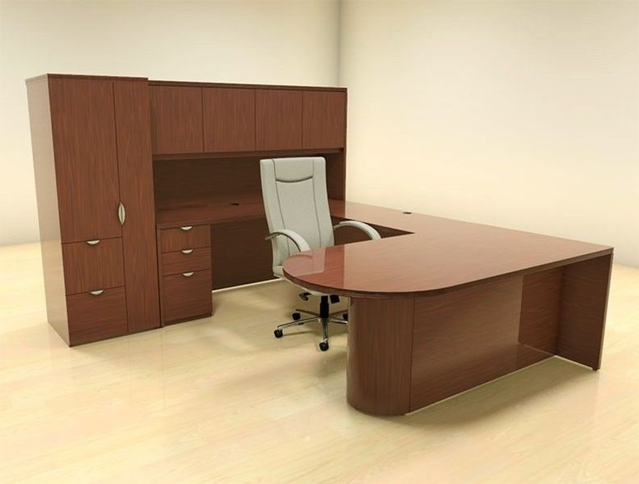 6pc U Shaped Modern Contemporary Executive Office Desk Set, #CH-JAD-U27 23750