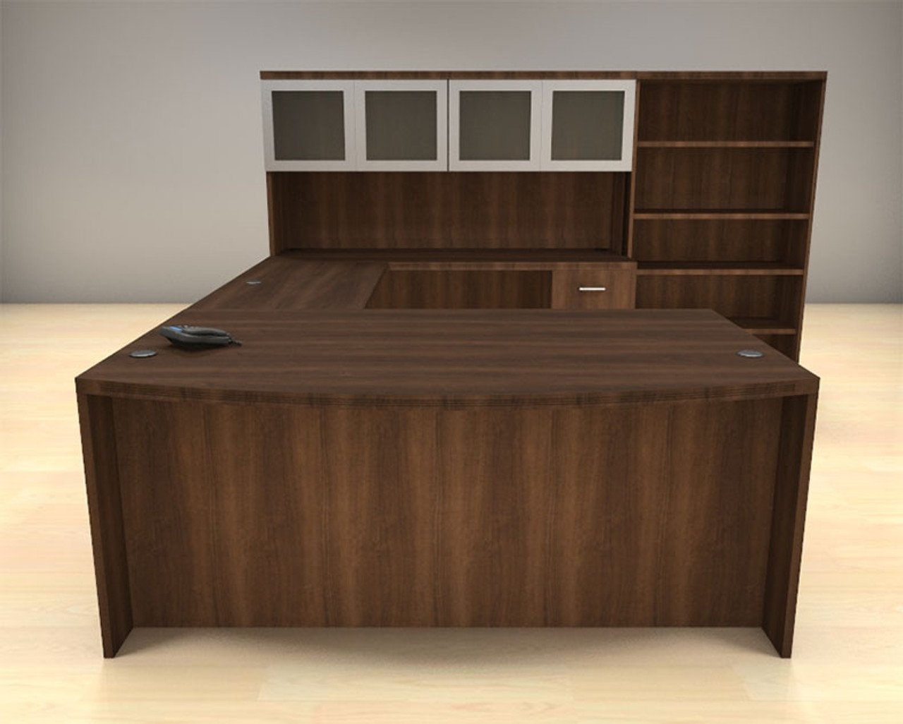 6pc U Shape Modern Executive Office Desk Set, #CH-AMB-U76