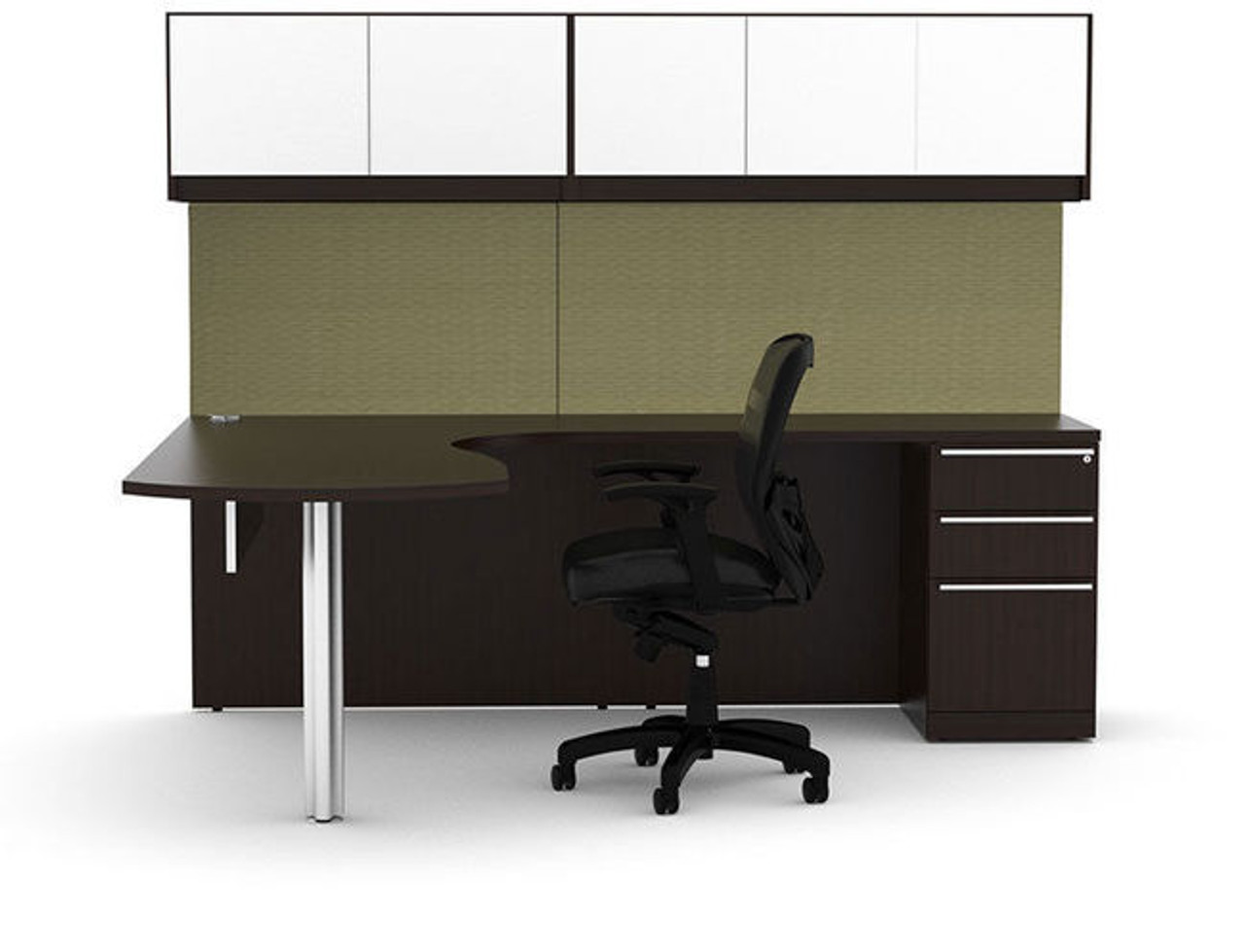 7pc L Shape Modern Executive Office Desk Set, #CH-VER-L5