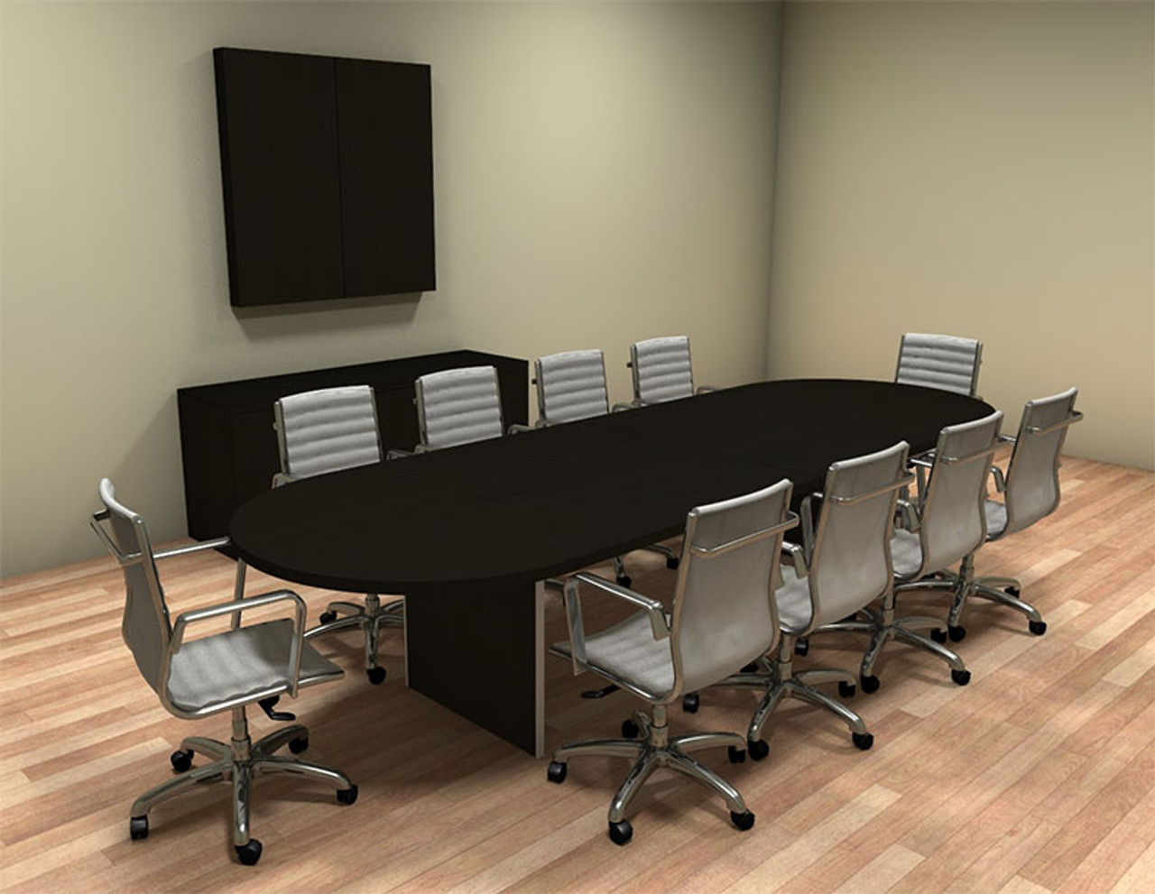 Modern Racetrack 12' Feet Conference Table, #CH-AMB-C24