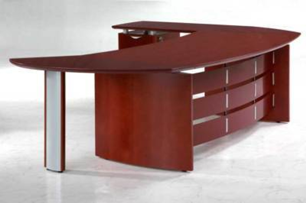 New 3Pc Cherrywood Oval Executive Office Desk #U-VAN-O1