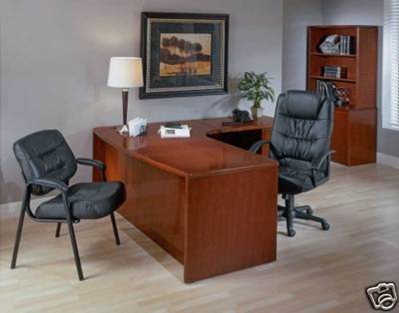 New L Shape Wood Executive Office Desk Set, #CH-RUB-L1